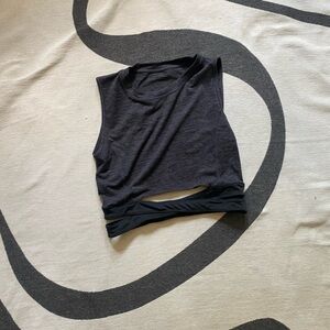 Black crop athletic top